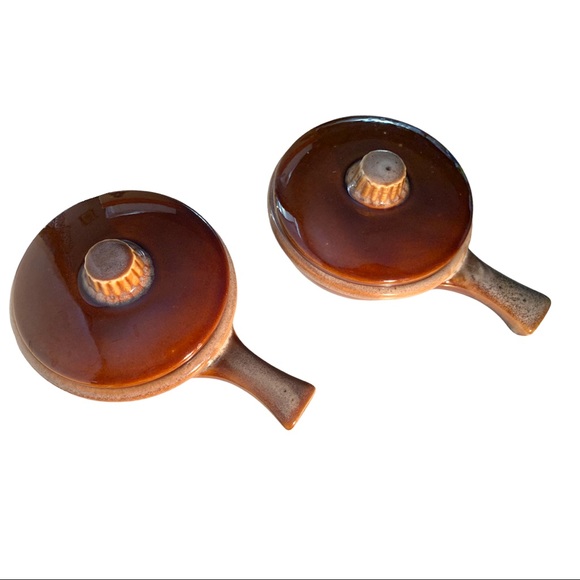 NWT VTG Stoneware D.H. Lisser Co. Glazed 2-Tone Lidded Casserole Soup Bowls 2 - Picture 2 of 6